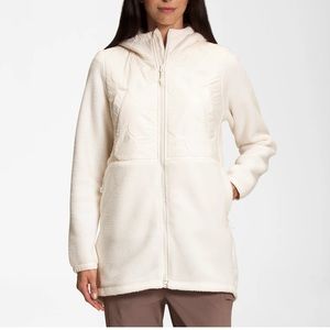 W Large The North Face Royal Arch quilted zip up fleece parka Gardenia W…